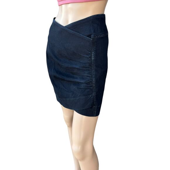New Citizens of Humanity Alexis Dark Wash Ruched Lightweight Denim Mini Skirt 25 - Picture 2 of 9
